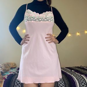 Pastel Pink Lingerie Slip Dress